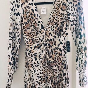 Express Animal cheetah print Stylish Empire Waist Dress XXS